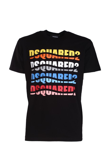 Shop DSQUARED2  T-shirt: DSQUARED2 T-Shirt girocollo in jersey di cotone.
Vestibilità regular.
Maniche corte.
Logo lettering multicolor sul davanti.
Composizione: 100% cotone.
Made in Romania.. S74GD1092 S23009-900